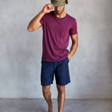 Outerknown Groovy Pocket Regenerative Organic Cotton T-Shirt in deep magenta