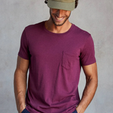 Outerknown Groovy Pocket Regenerative Organic Cotton T-Shirt in deep magenta