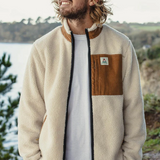 Passenger Trekker Deep Pile Fleece Jacket in ivory