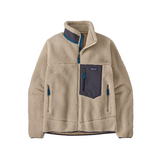 Patagonia Classic Retro-X Fleece Jacket in natural w/ smoulder blue
